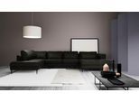 Wohnlandschaft TRENDMANUFAKTUR "Luzi, gemütliches Sofa, extra viel Platz, viele Kissen", braun (eiffel tower), B:361cm H:80cm T:203cm, 100% Polyester, Sofas, Wohnlandschaft, Designsofa mit tollem Sitzkomfort, Metallfüße schwarz, Breite 361 cm