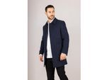 Heren wolmix klassieke kraag marineblauwe overjas