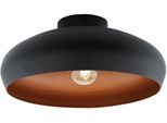 EGLO Deckenleuchte "MOGANO", schwarz (schwarz, kupferfarben), 1, Ø 40 H: 17cm, 1 Stk., Leuchten, Deckenleuchte Industrial, Vintage, Flurlampe Decke mit E27 Fassung, Deckenleuchte