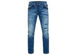 Jeans Hose "YOKOTE" Straight Fit Stone-Washed