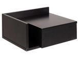 Nachttisch ACTONA GROUP "Ashlan Nachtkommode", schwarz, B:40cm H:16,5cm T:32cm, Tische, Nachttisch, Nachtschrank, wandmontiert, 1 Schublade, 1 Fachboden, Metallschienen