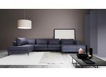 Wohnlandschaft TRENDMANUFAKTUR "Luzi, gemütliches Sofa, extra viel Platz, viele Kissen", blau (moonlight ocean), B:361cm H:80cm T:203cm, 100% Polyester, Sofas, Wohnlandschaft, Designsofa mit tollem Sitzkomfort, Metallfüße schwarz, Breite 361 cm