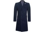 Heren 3/4 lange dubbele rij knopen Navy Crombie overjas wollen jas Peaky Blinders