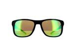 Tommy Hilfiger Wrap Mens Black Green Mirror Sonnenbrillen