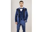 Heren Blauwe 3-delige Fluwelen Trouw Tuxedo Formele Pak