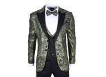Heren 4-delige Groene Paisley Trouwsuit Perfecte Pasvorm
