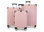 Harde roze koffer, robuuste 8-wiel bagage, handbagagetas