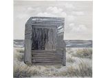 Leinwandbild GILDE "Bild quadratisch Strandkorb", grau (farbe bild(er): grau), B:80cm H:80cm T:3cm, Poly-Leinwand, Bilder, Leinwandbild