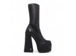 Windsorsmith Damen-Stiefel mit wadenhohem Plateau und Gothic-Absatz in Schwarz – Saviour