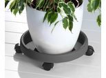Blumentopfuntersetzer RUCO "- Aufstellfläche bzw. Innenmaß ca. 30 cm", grau (anthrazit), H:9cm Ø:34cm, Kunststoff, Untersetzer, Blumentopfuntersetzer, Kunststoff, Ø 34 cm