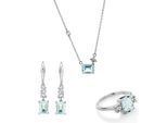 Orphelia 'Fira' Dames 925 Sterling Zilver Set: Ketting + Oorbellen + Ring - Zilver SET-7571