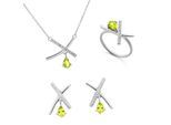 Orphelia 'Charlotte' Dames 925 Sterling Zilveren Set: Ketting + Oorbellen + Ring - Zilver SET-7580/P