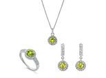 Orphelia 'Bristol' Dames 925 Sterling Zilver Set: Ketting + Oorbellen + Ring - Zilver SET-7579/G