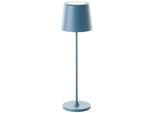 BRILLIANT LED Tischleuchte "Kaami - mobile LED Außen Tischlampe", blau (nordisch blau), Ø 10cm H: 37cm, 1 Stk., Leuchten, mobile LED Außen Tischlampe, 37 cm, 310 lm, Touchdimmer, USB, LED Tischleuchte