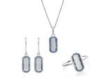 Orphelia 'Malaga' Dames 925 Sterling Zilveren Set: Ketting + Oorbellen + Ring - Zilver SET-7573
