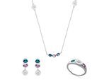 Orphelia 'Regula' Dames 925 Sterling Zilver Set: Halsketting + Oorbellen + Ring - Zilver SET-7578