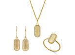 Orphelia 'Malaga' Dames 925 Sterling Zilveren Set: Ketting + Oorbellen + Ring - Gouden SET-7573/G