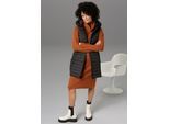 Steppweste ANISTON CASUAL, Damen, Gr. 42, schwarz, Steppware, Obermaterial: 100% Polyester. Futter: 100% Polyester. Wattierung: 100% Polyester, unifarben, figurbetont ca. Mitte Oberschenkel, Westen Steppweste, mit verstellbarer Kapuze