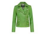 Dames leren appelgroene Brando bikerjack - Loddon