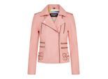 Dames leren babyroze Brando bikerjack - Loddon