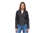 Dames leren zwarte Brando bikerjack - Constantia