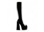 Windsorsmith Damen-Stiefel mit kniehohem Plateau und Gothic-Absatz, Schwarz - Saucy