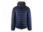 Ice Iceberg effen gewatteerde donkerblauwe jas met capuchon