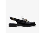 Straven Sling Schwarze Leder Schuhe