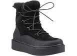 Hush Puppies Bronte Wildleder Damen Schwarz Winter Stiefeletten bis zur Kniehöhe