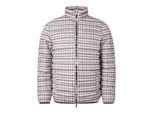 Aquascutum Heren Geblokte Mock Neck Actieve Gewatteerde Jas (Beige)