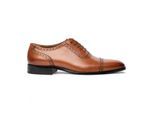 Chapman & Moore Heren Tan Bruine Leren Semi-Brogue Cap-Toe Oxford Schoenen