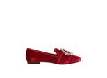 Samtloafer mit Strassschnalle