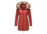 Marikoo damesjas Rose met gewatteerd design & afneembare imitatiebontkraag