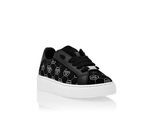 Suede Lo-Top Sneakers Monogram Strass