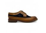 Chapman & Moore Heren Bruine Leren Marineblauwe Suède Brogues Oxford Formele Schoenen