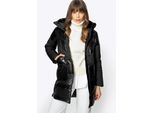 Wittchen Dames Donsjas in Combinatiematerialen met Capuchon, Zwart Nylon