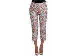 Blumenbrokat-Hosen im verkürzten Stil