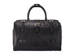 Echte leren zwarte reistas met vintage leren details - Windsor