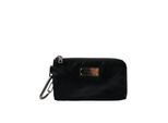 Zwarte Nylon Logo Plaque Sleutelhanger Pouch Clutch Tassen