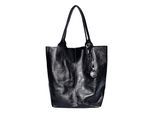 Roberta M Zwart Rundleer Tas