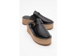 Novas Leren Platform Espadrille Muil (Dames)