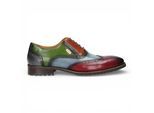 Lorenzo Conti Herren-Brogue-Oxford-Schuhe aus schwarzem und burgunderrotem Leder - Antonin 01
