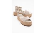 Serez Leren Platform Espadrilles Sandaal (Dames)