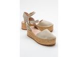 Viba Leren Espadrille Platform Sleehak Sandalen (Dames)