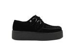 TUK Viva High Creeper Zwarte Suède Platform Veterschoenen Goth - AV6802