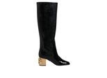 Dolce & Gabbana Schwarze Lackleder Vally Hohe Stiefel Schuhe