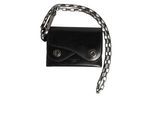 Dolce & Gabbana Schwarze Cavallo Leder Geldbörse Kette Snap Bifold Kartenhalter
