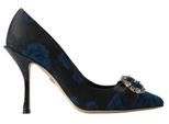 Dolce & Gabbana Blaue Blumige Ayers Kristall Pumps Schuhe