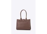 Wittchen Dames Klassieke Schoudertas met Stoffen Inzetstuk, Beige, Eco-leer
