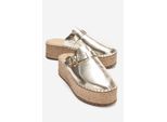 Novas Leren Platform Espadrille Muil (Dames)